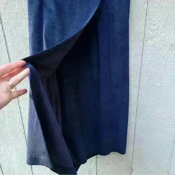 Vintage Raphael Lorenzo California Deep Blue Velvety Skirt Size Medium - Picture 3 of 7